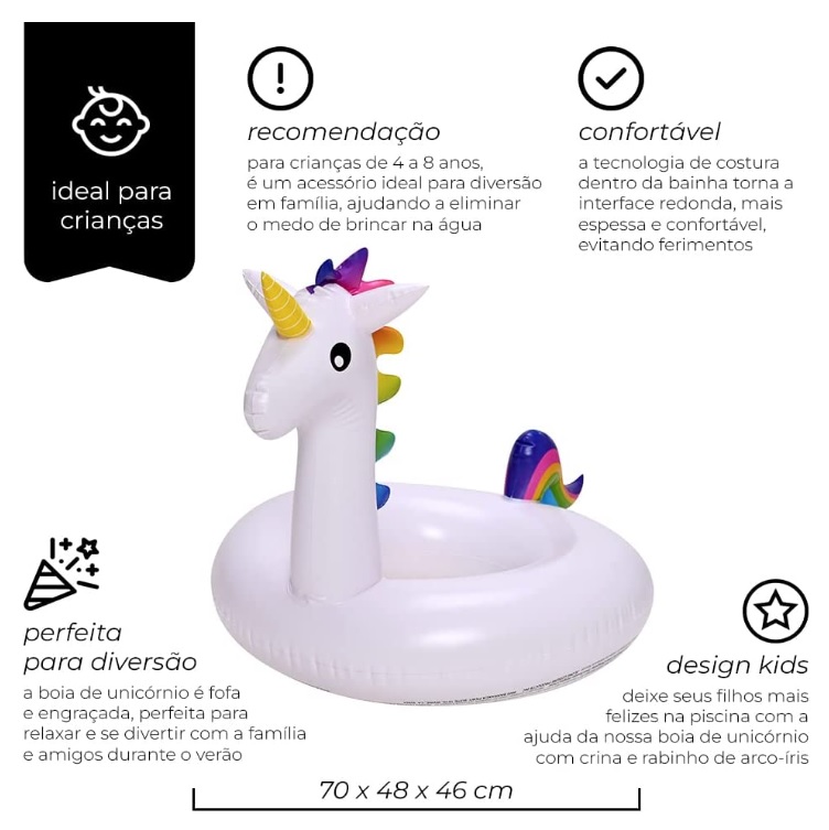 Boia Redonda, 46 cm, Unicórnio na Amazon