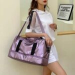 Bolsa Transversal Academia Exercícios Físicos Viagem Unissex Espaçosa Multifuncional (Lilás) na Amazon