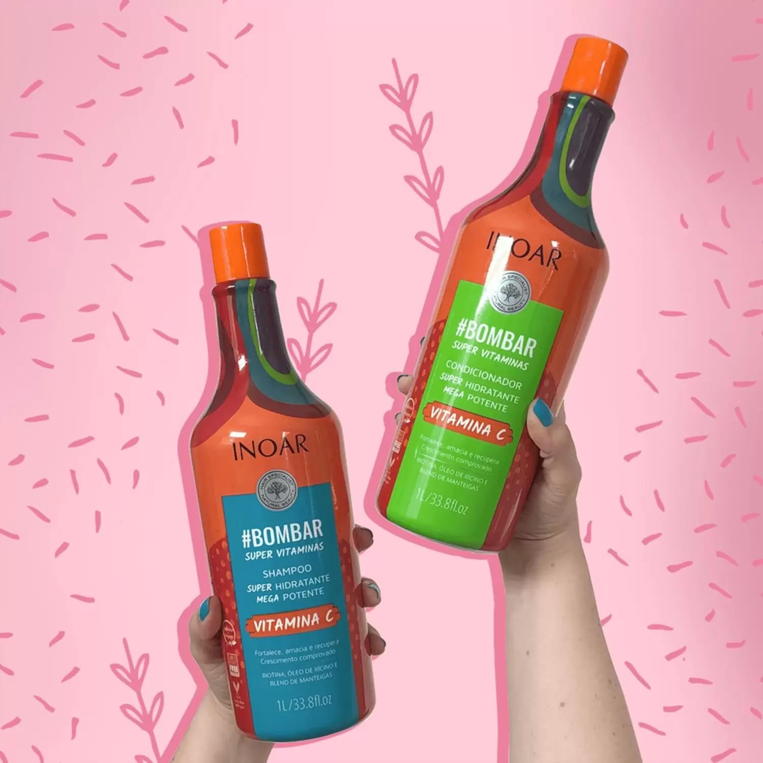 #Bombar Crescimento Capilar Kit Shampoo e Condicionador 2x1L, Inoar na Amazon