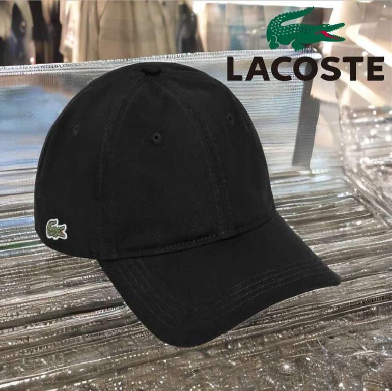 Boné Aberto Lacoste Aba Curva Liso Preto na Dafiti