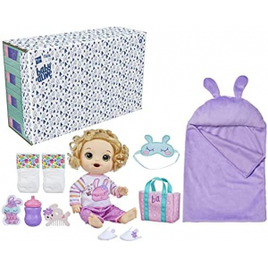 Boneca Baby Alive Pijama Coelhinha Cabelo Loiro Bebê 30cm Saco de Dormir e Acessórios - F5676 - Hasbro na Amazon