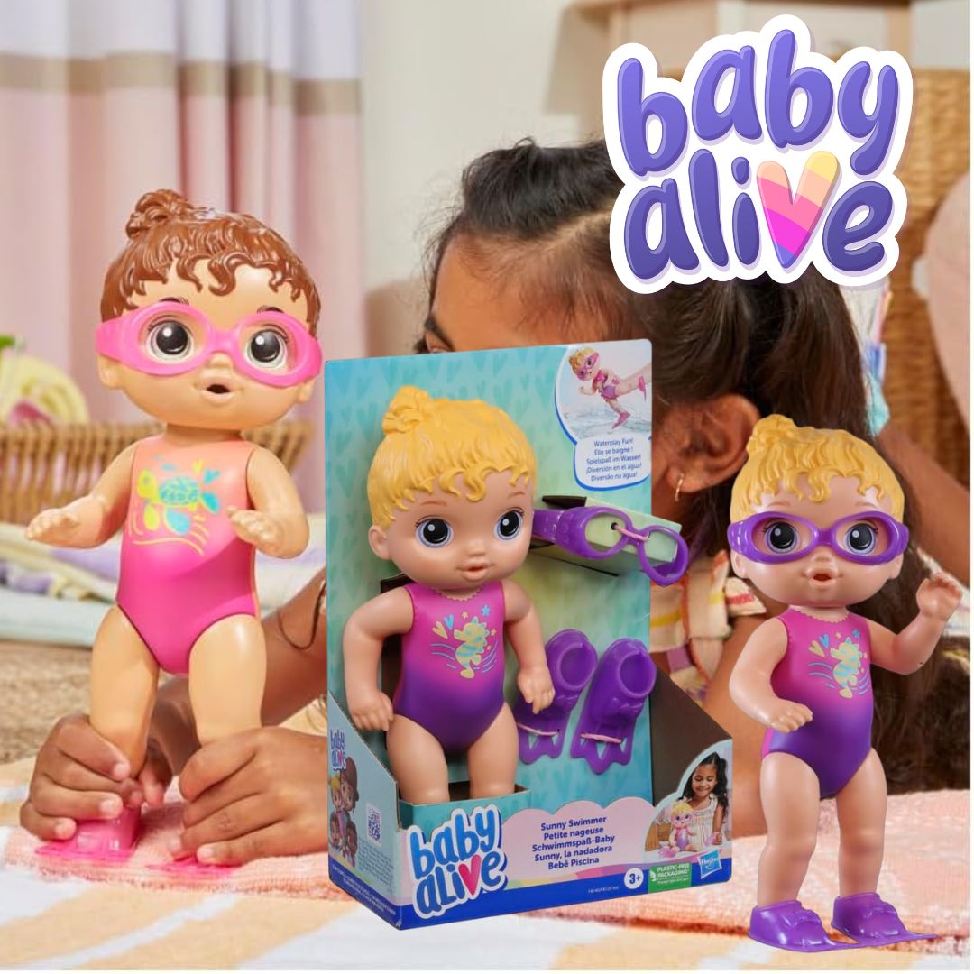 Boneca Baby Alive Sunny Swimmer – Cabelos Castanhos 25 cm – F8141 – Hasbro na Amazon