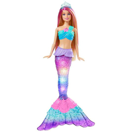 Boneca Barbie Dreamtopia Sereia Luzes e Brilhos 32cm - Mattel na Ri Happy