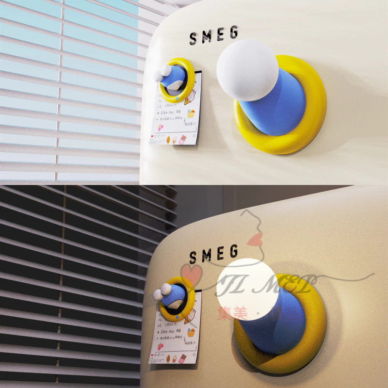 Bonito Robot Cat magneticamente sugador de luz noturna no quarto, luz de dormir, mesa, pequena exibição, luz ambiente, presente para crianças na Shopee