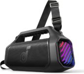 Boom 2 Plus Soundcore da Anker Caixa de Som Portáteis Bluetooth Alto-falante Externo, 140W, 2+2 Canais, BassUp 2.0, 20H de Reprodução, Carregamento Rápido, IPX7, Luzes RGB, Power Bank, Preto na Amazon