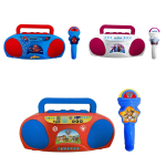 Boombox karaoke Patrulha Canina/ Homem Aranha ou Frozen – Radio com microfone na Amazon