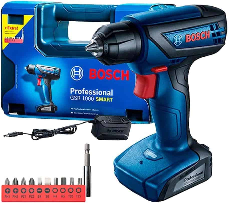 Bosch Parafusadeira Furadeira Gsr 1000 Smart 12V Com 1 Bateria 1 Carregador E Maleta na Amazon