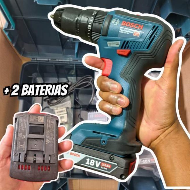 Bosch Parafusadeira Furadeira Impacto GSB 18V-50 18V Brushless com 2 baterias, 1 carregador e maleta na Amazon