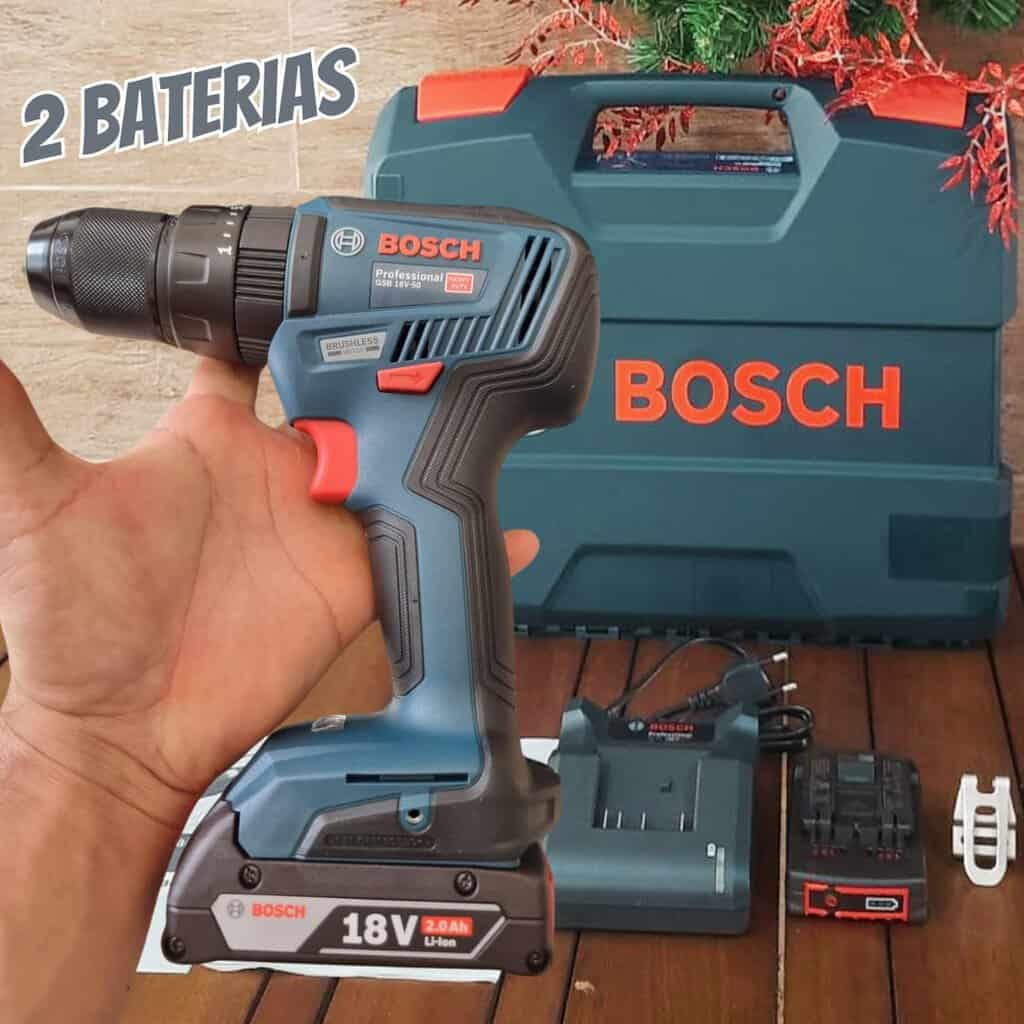 Bosch Parafusadeira Furadeira Impacto Gsb 18V-50 18V Brushless Com 2 Baterias 1 Carregador E Maleta na Amazon