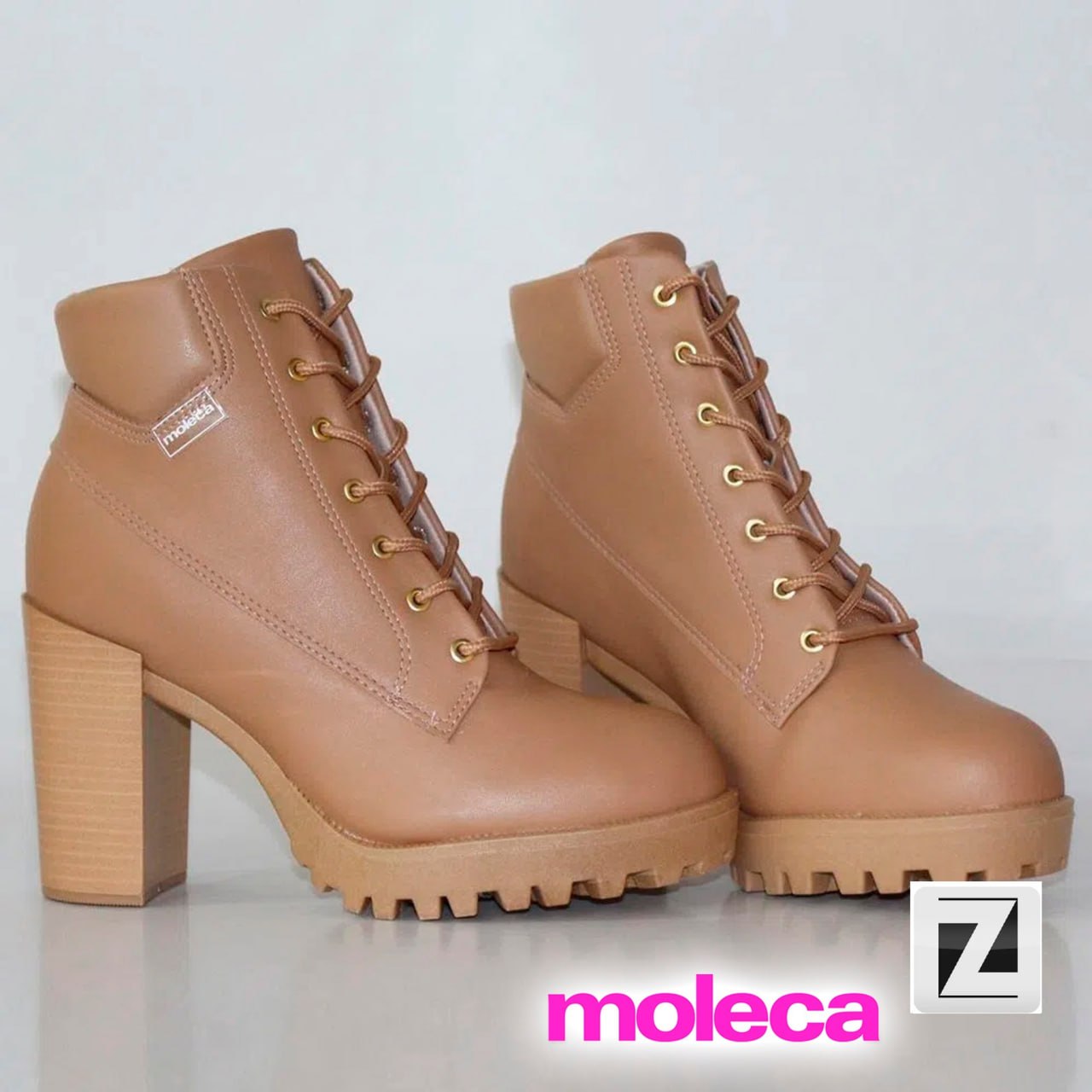 Bota Coturno Cano Curto Moleca Salto Bloco Tratorada Feminina na Zattini