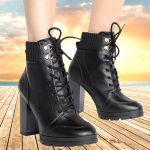 Bota Coturno Cano Curto Vizzano knit Salto Alto Grosso Feminina na Magazine Luiza