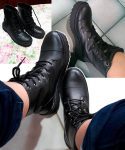 Bota Coturno Feminina Tratorada Tendência Blogueiras Fosco ou Verniz na Amazon