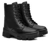 Bota Coturno Feminina Tratorada Tendência Blogueiras na Amazon