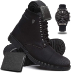 Bota Coturno Masculino Casual Conforto Cano Médio + Relógio + Cinto + Carteira na Amazon