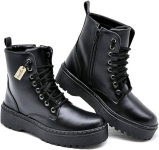Bota Coturno Militar Feminino Blogueira Cano Alto Com Cadarço Sola de Borracha Antiderrapante 202-GG na Amazon