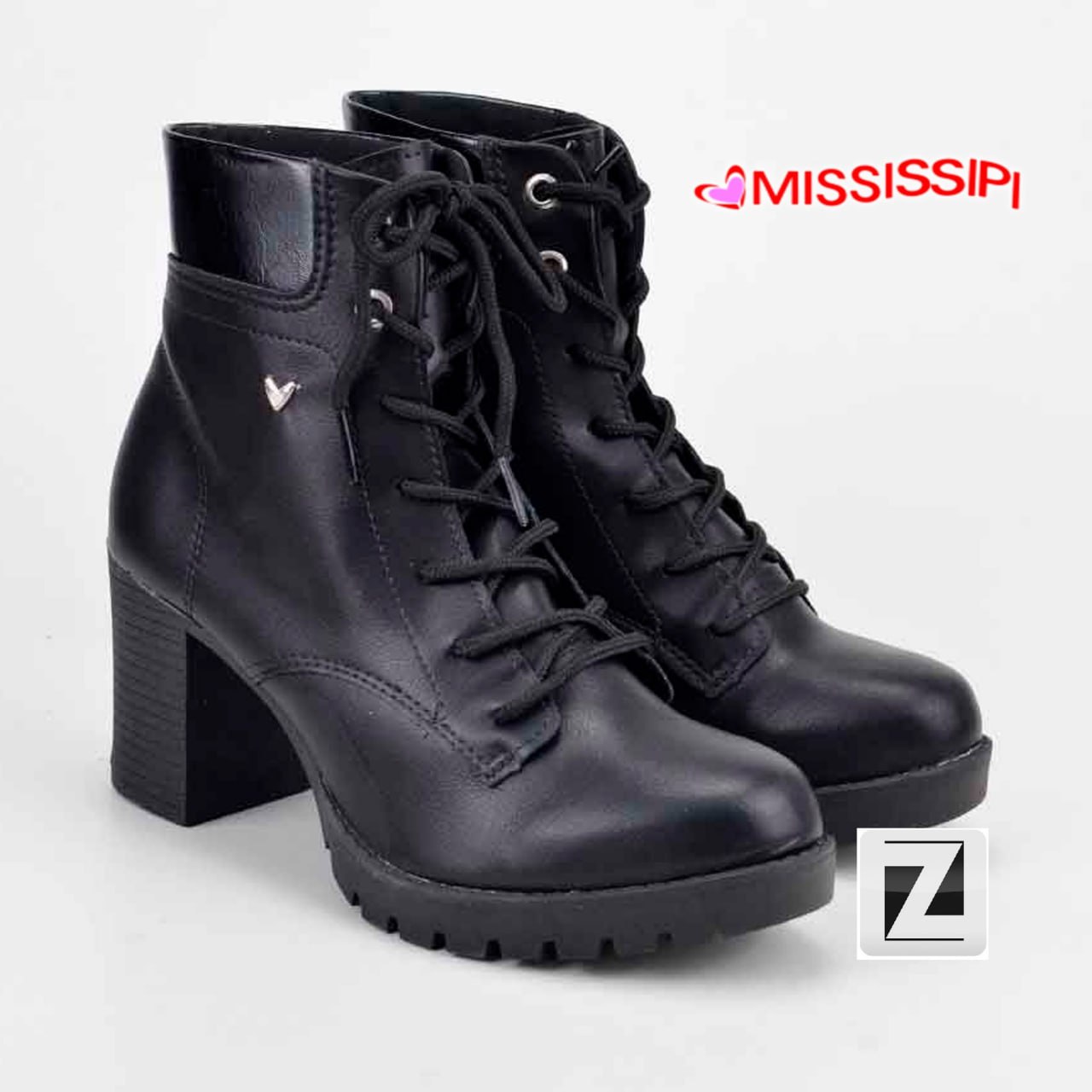 Bota Coturno Mississipi Salto Bloco Médio Tratorado Feminina na Zattini