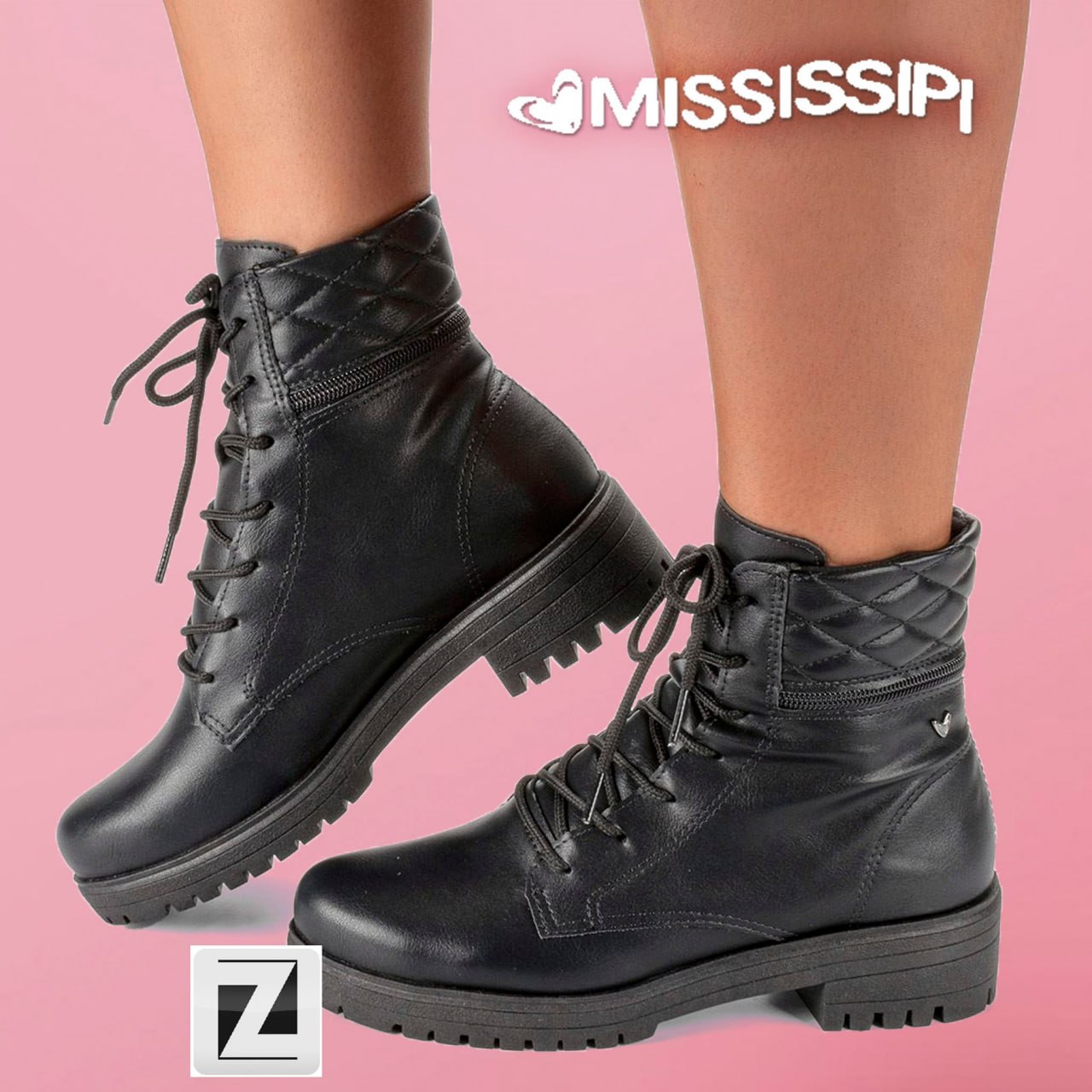 Bota Coturno Mississipi Tratorada Feminina (preto) – (34 ao 39) na Zattini