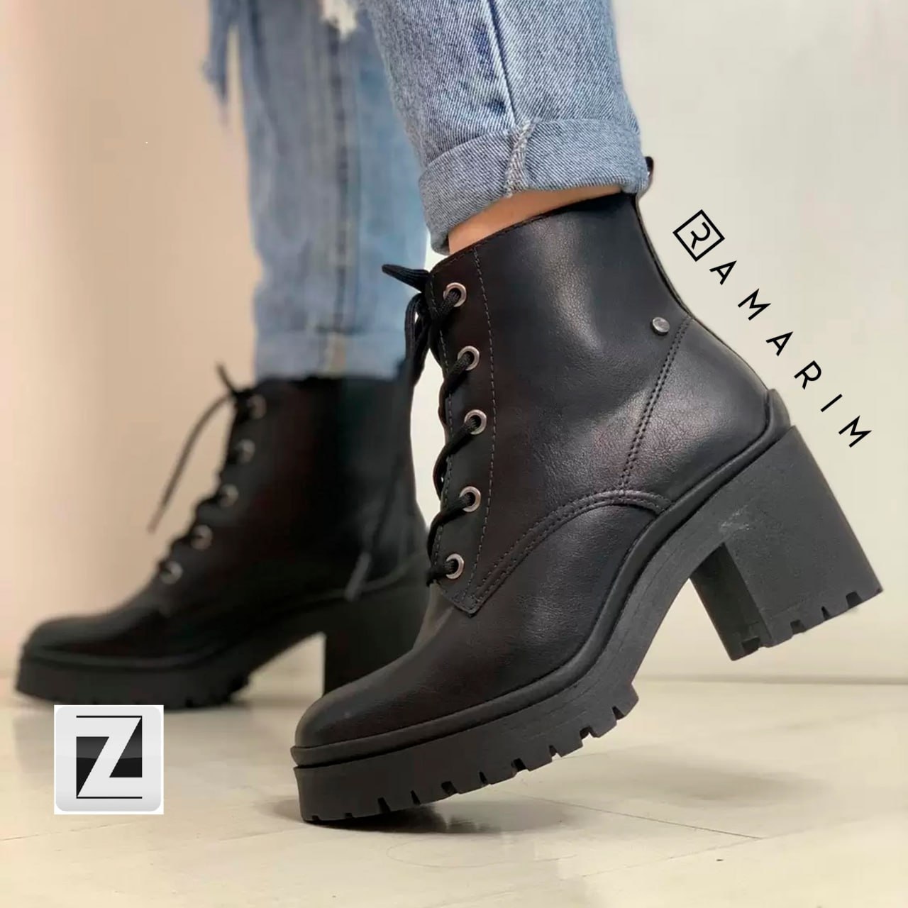 Bota Coturno Ramarim Salto Médio Tratorada Feminina na Zattini