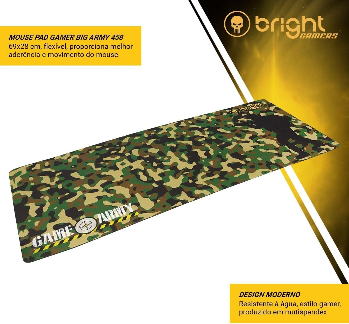 Bright, Mouse Pad Gamer, Big Army, Tamanho Grande, Borda Anti-Abrasão, Superfície Lisa Para os Movimentos Rápidos do Mouse na Amazon