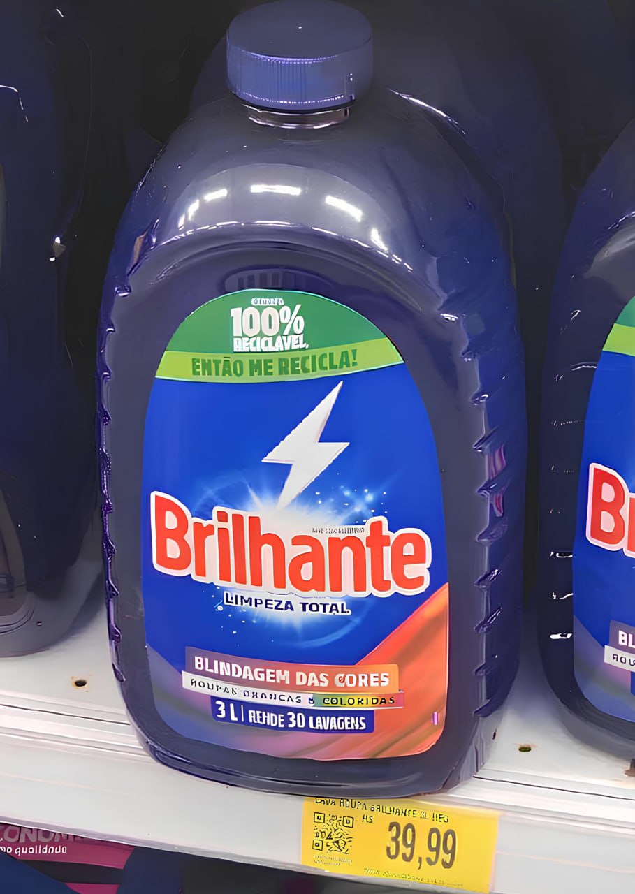 Brilhante Limpeza Total – Lava Roupas Líquido 3L na Amazon