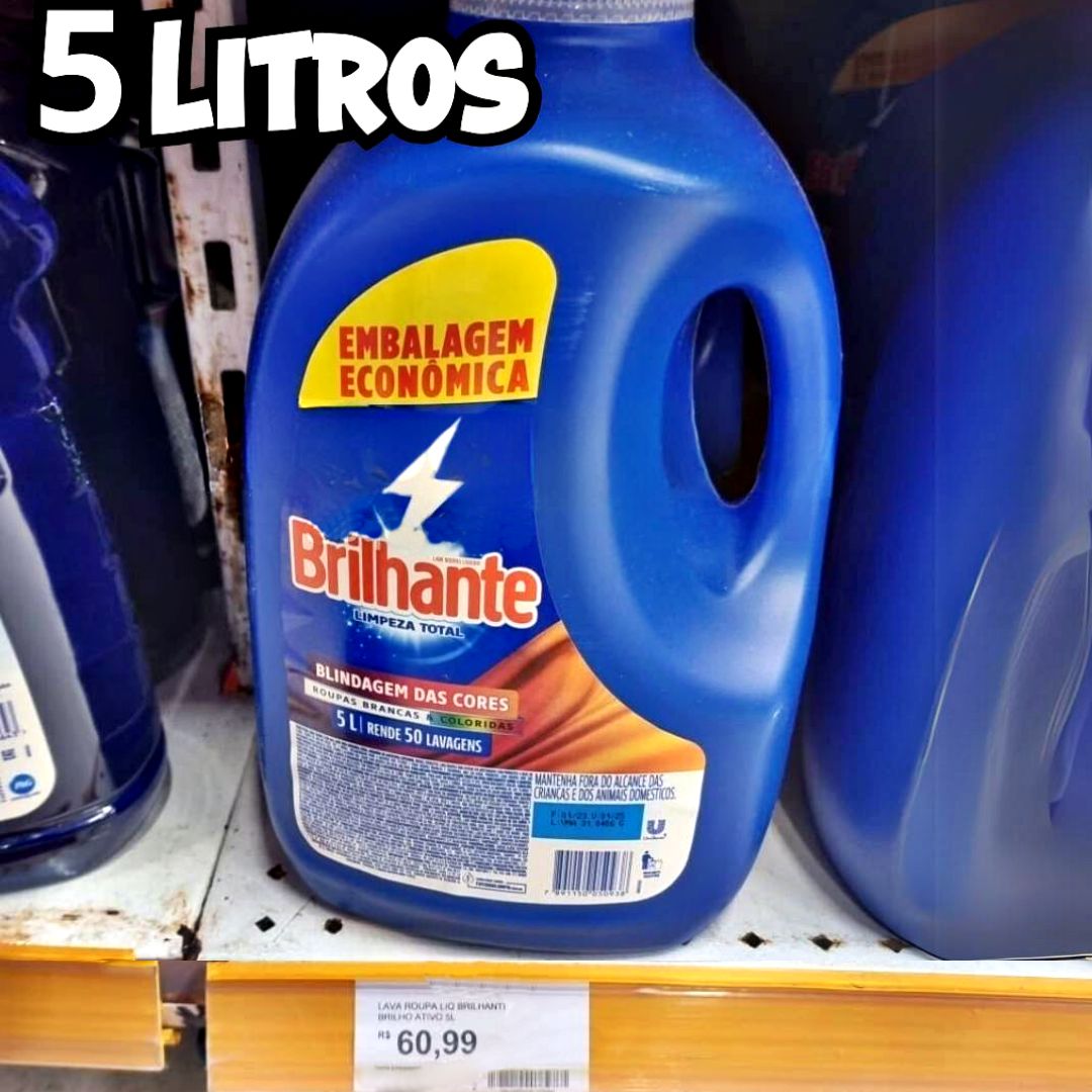 Brilhante Limpeza Total – Sabão Liquido 5L na Amazon