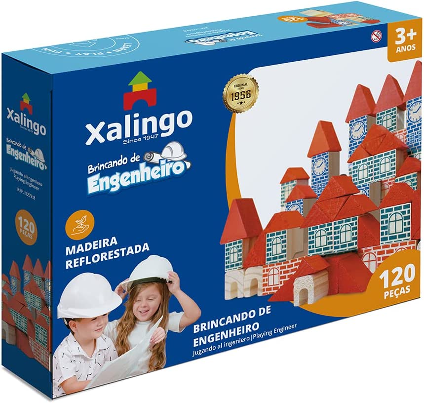 Brincando de Engenheiro 120 Peças Xalingo, Multicor na Amazon