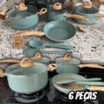 Brinox - Jogo de Panelas 6 Peças com Fundo de Indução Ceramic Life Botanika - Verde na Amazon
