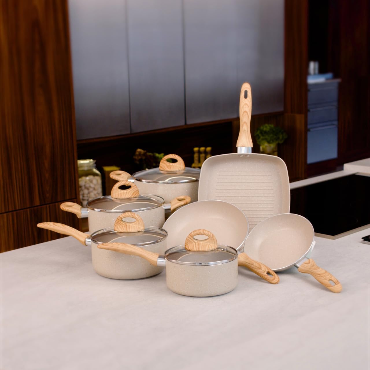 Brinox, Jogo de Panelas 7 peças Smart Plus Areia indução Brinox na Amazon