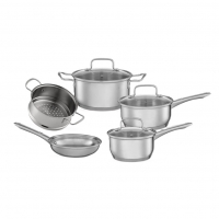 Brinox - Jogo De Panelas Aço Inoxidável Fundo Triplo 5 Peças Jasmin Com Indução - Inox na Amazon Brinox - Jogo De Panelas Aço Inoxidável Fundo Triplo 5 Peças Jasmin Com Indução - Inox na Amazon