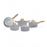 Brinox - Jogo De Panelas Ceramic Life 5 Peças Smart Plus Com Fundo De Indução - Cinza Wooden na Amazon