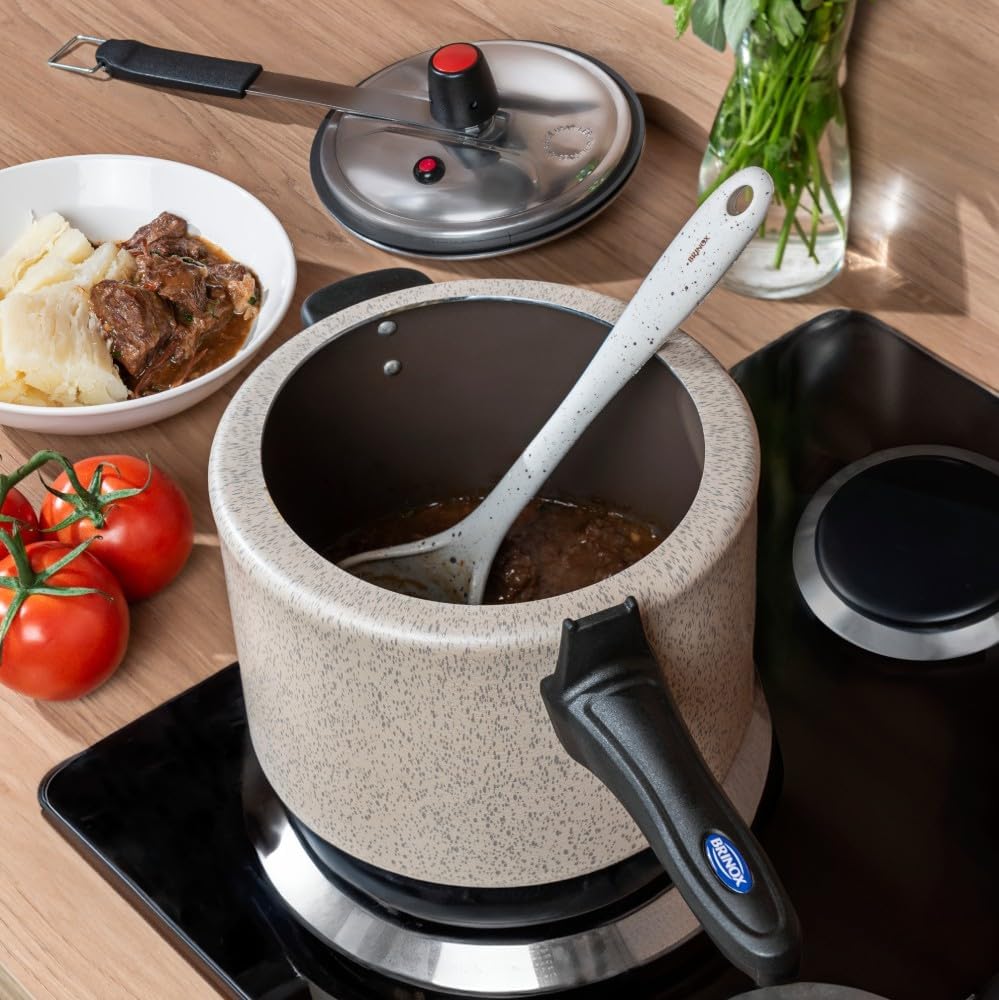 Brinox – Panela de Pressão Antiaderente Ceramic Life 7,5L Vapt – Vanilla na Amazon
