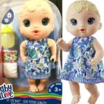 Brinquedo Boneca Baby Alive Hora do Xixi Loira – Com Roupinha removível e acessórios – E0385 – Hasbro na Amazon