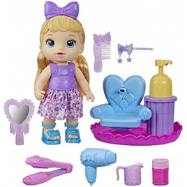 Brinquedo Boneca Baby Alive Sudsy Styling Cabelos Loiros Bebê de 30cm e Acessórios F5112 - Hasbro na Amazon