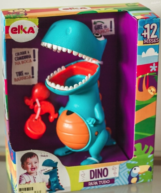 Brinquedo para Bebe Dino Papa Tudo com Acessórios, Elka, Multicor na Amazon