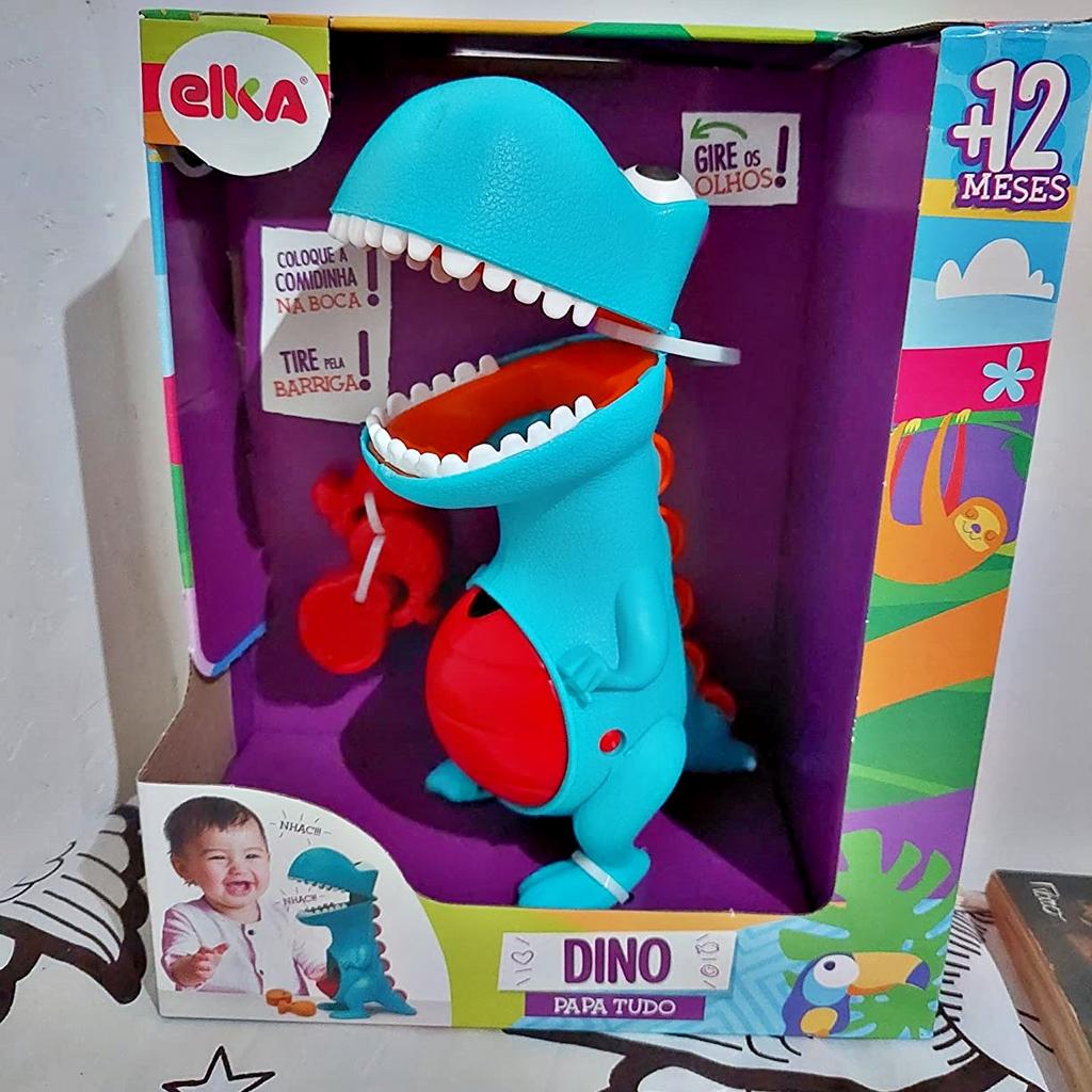 Brinquedo para Bebe Dino Papa Tudo com Acessórios, Elka, Multicor na Amazon