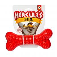 Brinquedo Para Cachorro Hercules Osso Com Relevo, GermanHart, Stix BBQ Vermelho, Único na Amazon