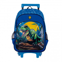 BRW Mochila Escolar Com Carrinho Dinossauro Raptors Azul na Amazon