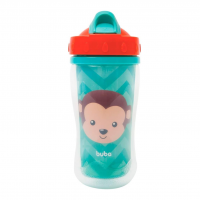 Buba Copo Parede Dupla Com Canudo Animal Fun - Macaco Colorido na Amazon