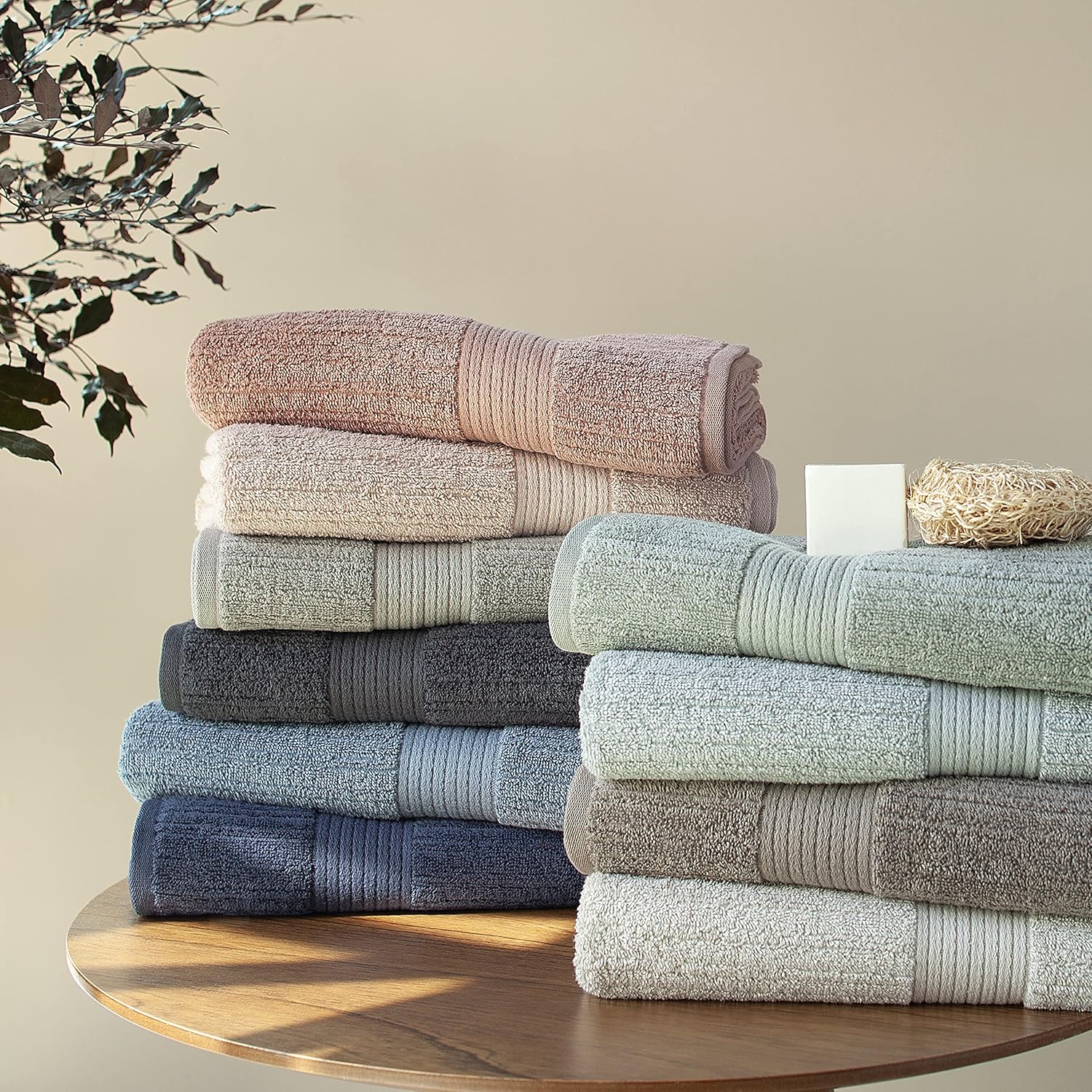 Buddemeyer Jogo de Toalhas Fio Penteado Canelado Banho Branco 5 peças na Amazon