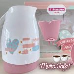 Bule de Café Termic Branco e Rosa 700ml na Magazine Luiza