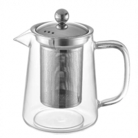 Bule Para Chá Em Vidro E Aço Inox Com Infusor 700ml Oxford na Americanas