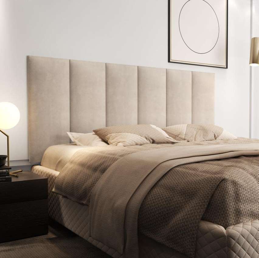 Cabeceira Madri Cama Casal Queen 1,60m Areia na Amazon