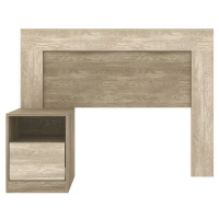 Cabeceira Para Cama De Solteiro Demóbile London Com Mesinha De Cabeceira - Cor Nogal Vanilla na Casas Bahia