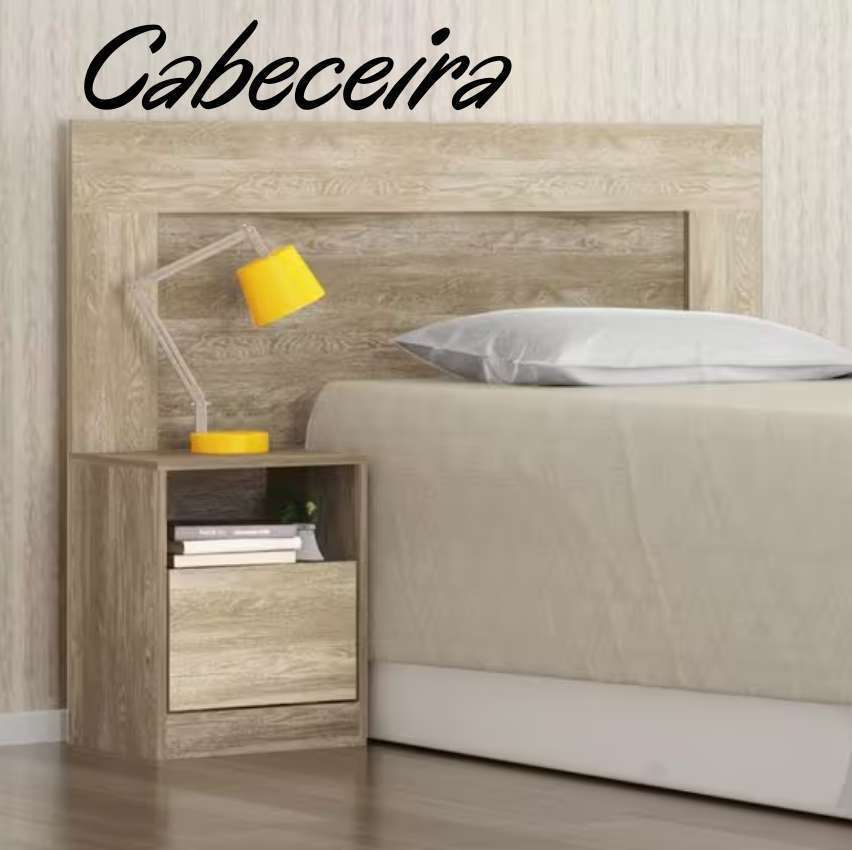 Cabeceira para Cama de Solteiro Demóbile London com Mesinha de Cabeceira na Casas Bahia
