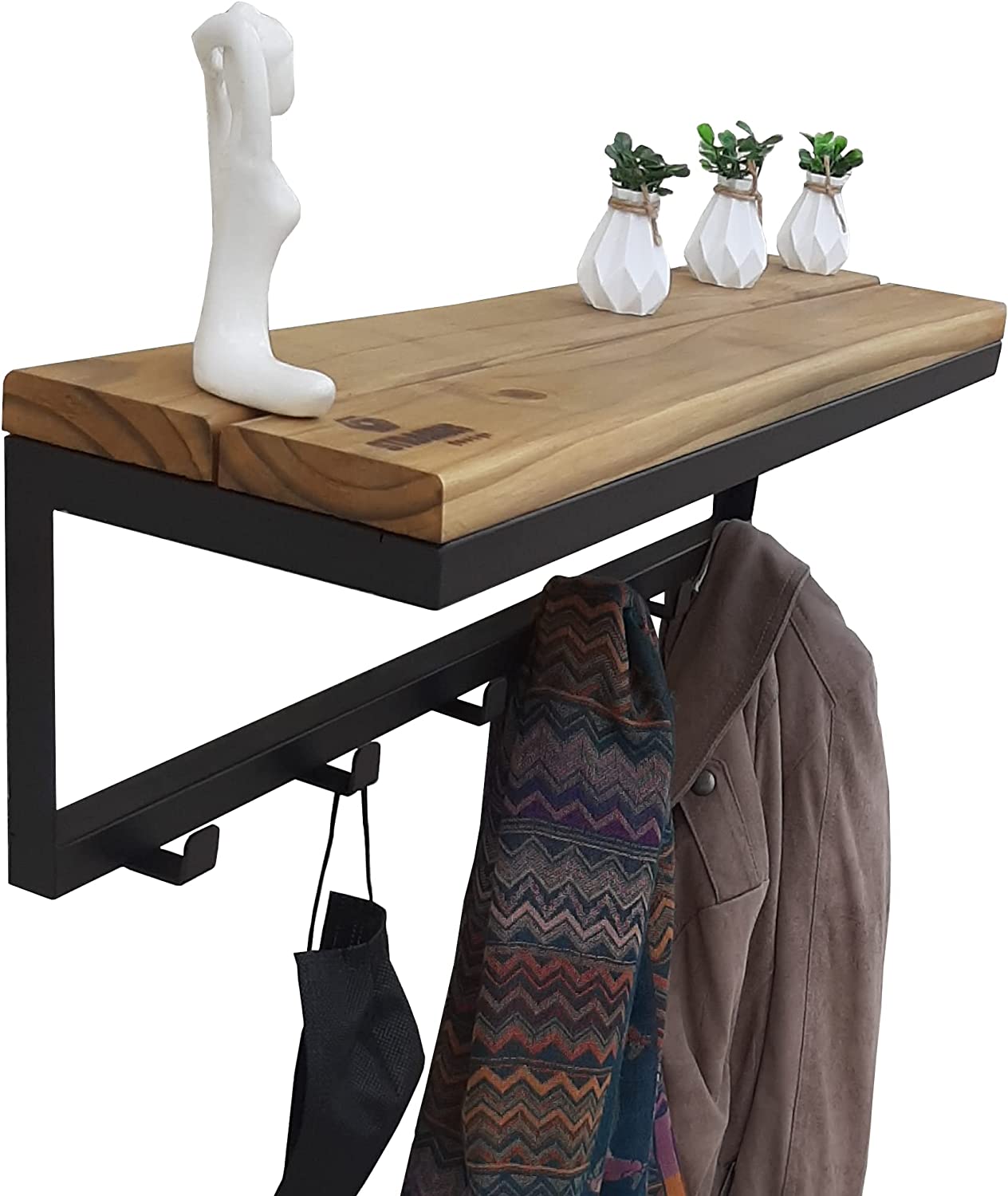 Cabideiro de Parede Multiuso Strassis Design SD-5005 com Prateleira 70cm Cor: Preto na Amazon