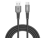 Cabo USB-C I2GO 2m 2,4A Nylon Trançado Chumbo – I2GO PRO na Amazon