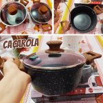 Caçarola 24 cm ColorStone de alumínio com antiaderente e tampa de vidro na Amazon