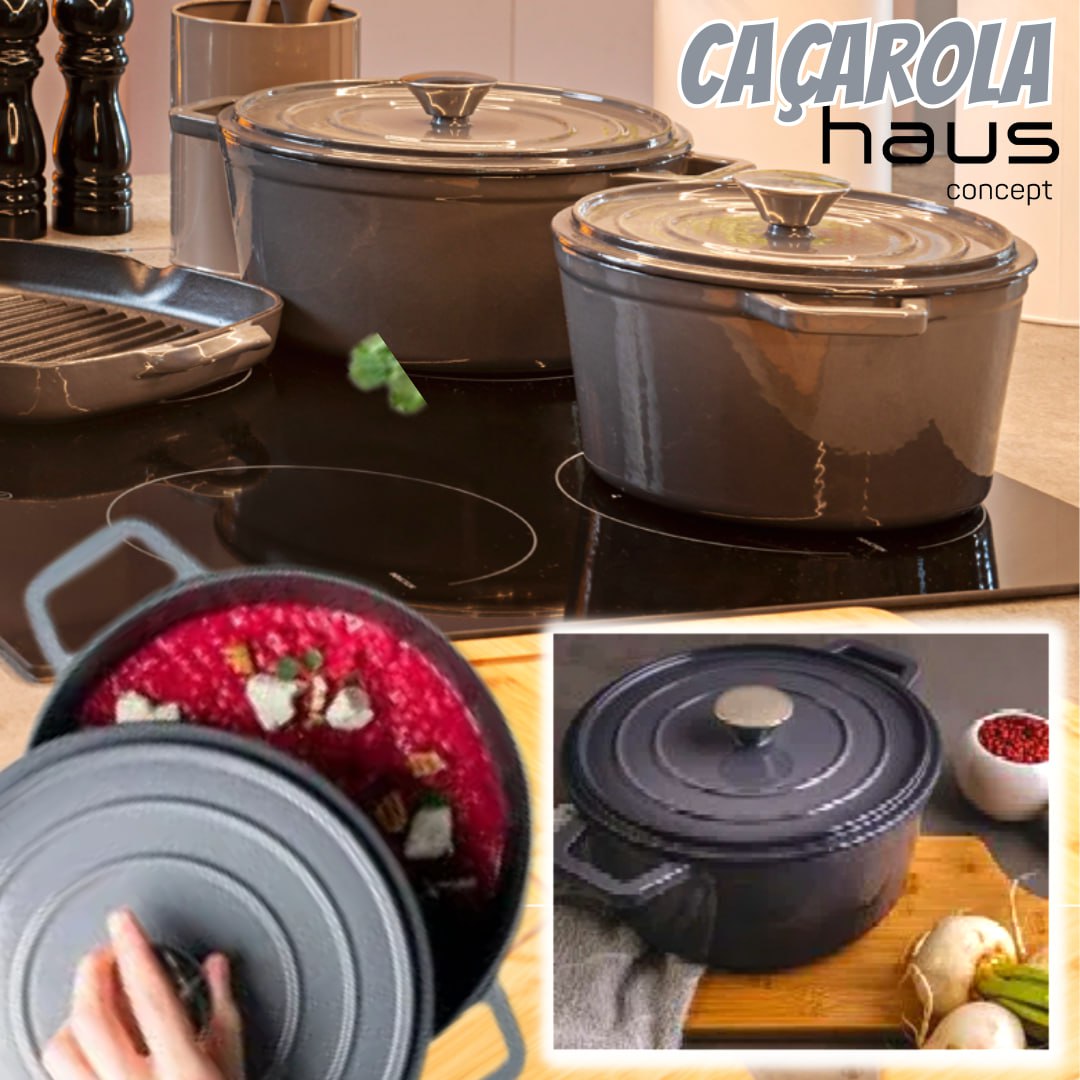 Caçarola Sauté Cinza, 20Cm, 20×10,7cm, 2,5L, Haus Concept na Amazon