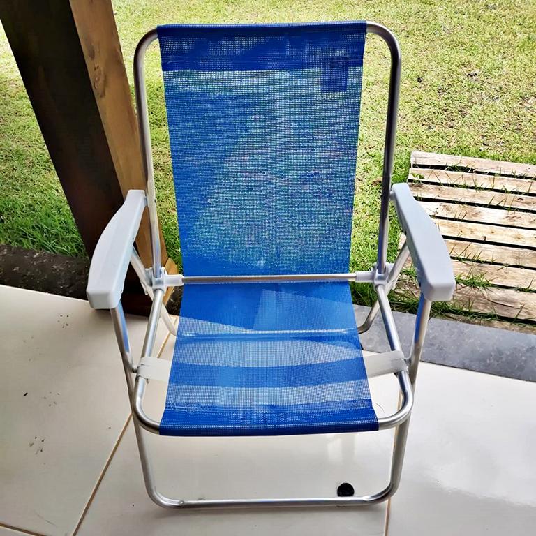 Cadeira Alta Alumínio Azul Mor na Amazon