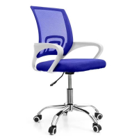 Cadeira De Escritório Com Base Cromada Prizi Essencial - Azul - Marketplace na Extra